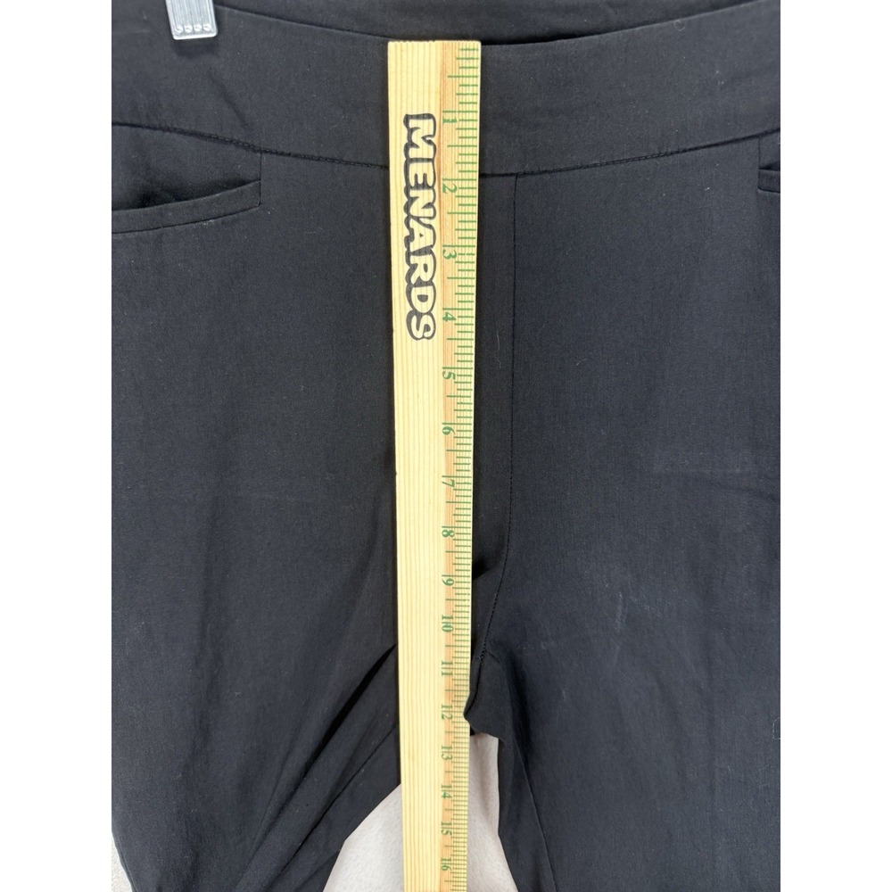 Chico's Women's Sz 1.5R Black Ankle Cropped Pull-On Ponte Knit Faux Pocket Pants - Picture 4 of 8